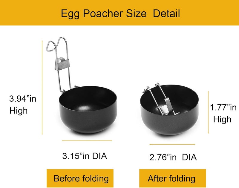 halteoly Egg Poacher-,poached egg maker poached egg cooker eggs poachers,Egg Poachers Nonstick best rated,2 Pack with Brush - Image 3
